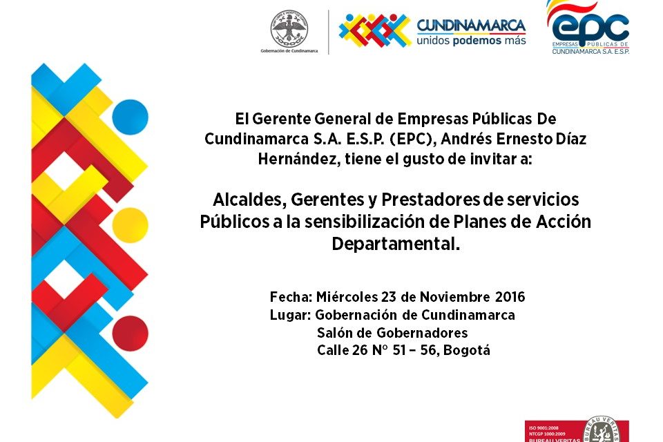 Ciento doce municipios cundinamarqueses se vinculan al Programa de Agua Para La Prosperidad – Plan Departamental De Agua