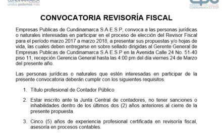 Convocatoria Revisor Fiscal