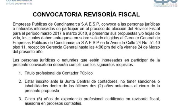 Convocatoria Revisor Fiscal