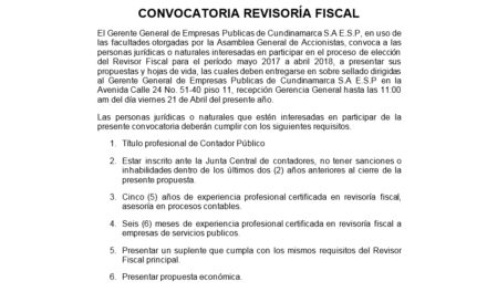 Convocatoria Revisoría Fiscal