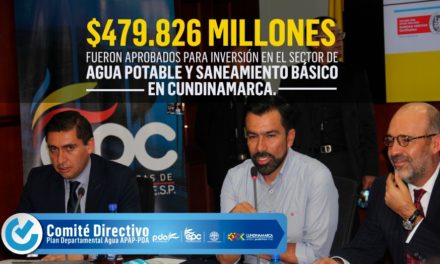 479.826 millones de pesos fueron aprobados para inversiones en el sector de Agua Potable y Saneamiento Básico en  Cundinamarca