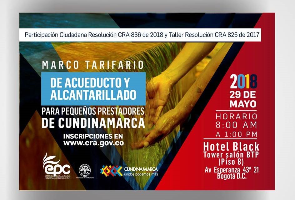 Asiste a la Jornada de Participación Ciudadana de la Resolución CRA 836 de 2018.