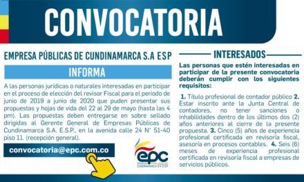 Sigue abierta la convocatoria revisoría fiscal