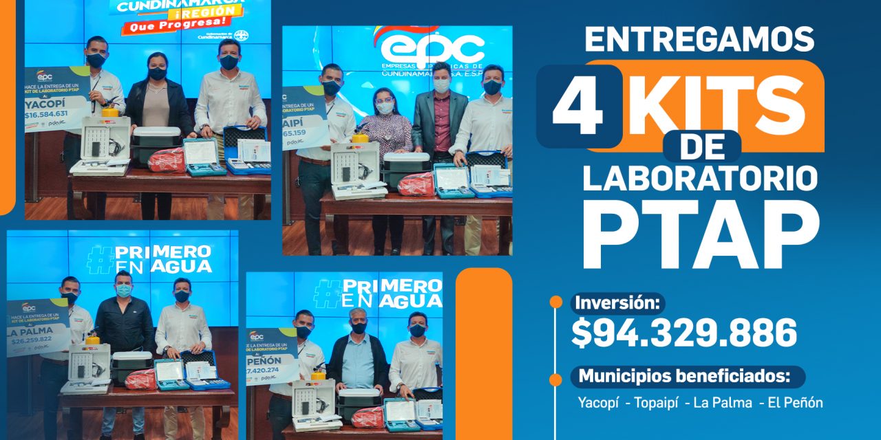 Entrega de 4 kits de laboratorio para Plantas de Tratamiento de Agua Potable